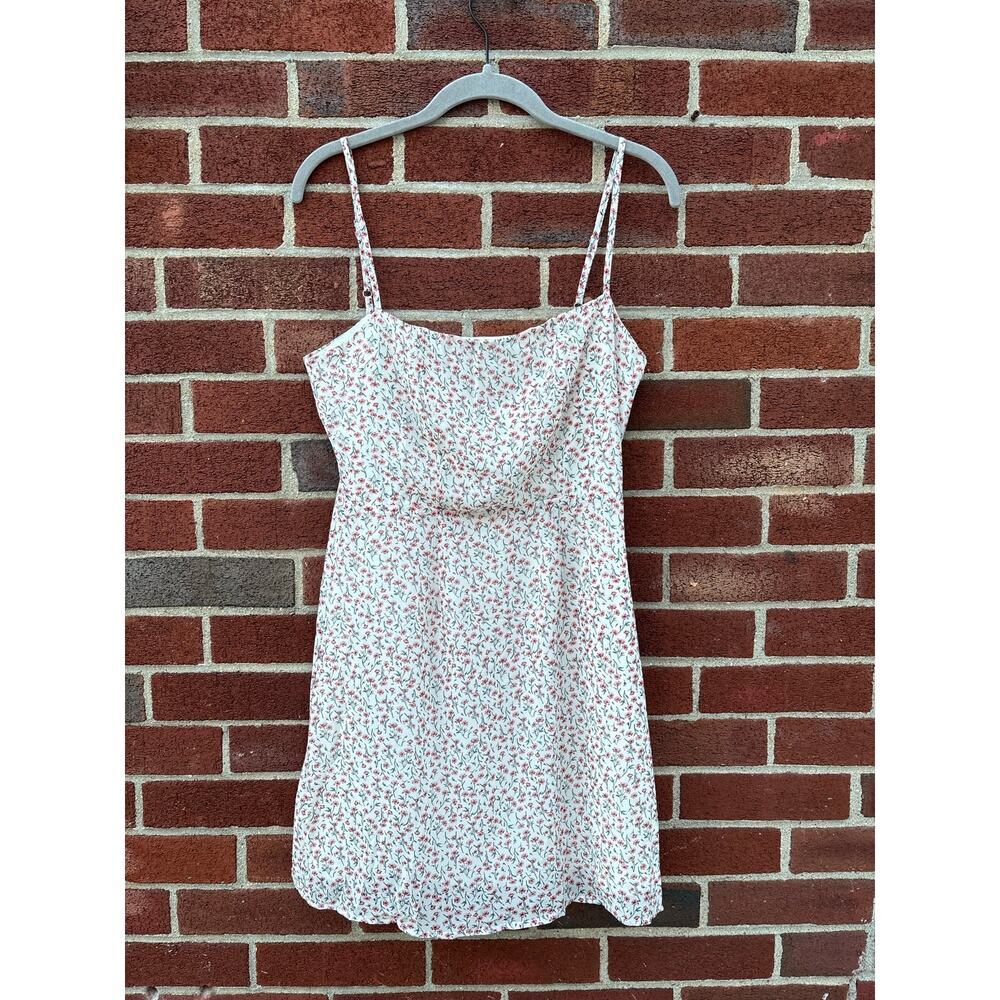 Nasty Gal Floral Mini Dress White Pink Ditsy Print Spaghetti Strap Size US 4 - Picture 2 of 6